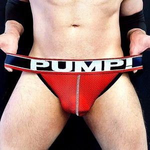 Pump red mesh fever jockstrap